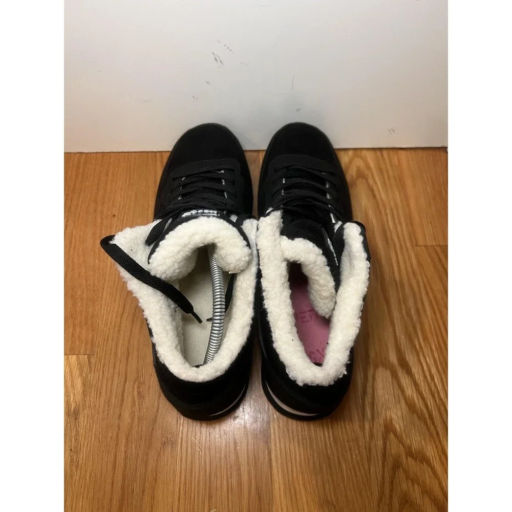Wooly's Shoes Mens Size 12 EU 46 Black Faux Shearling Lined Winter Sneaker Boots